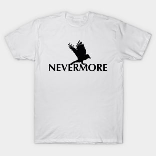 Raven lands on the lettering Nevermore T-Shirt